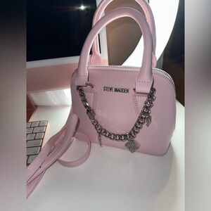 Steve Madden Light Pink Mini Bag with Chain Detail